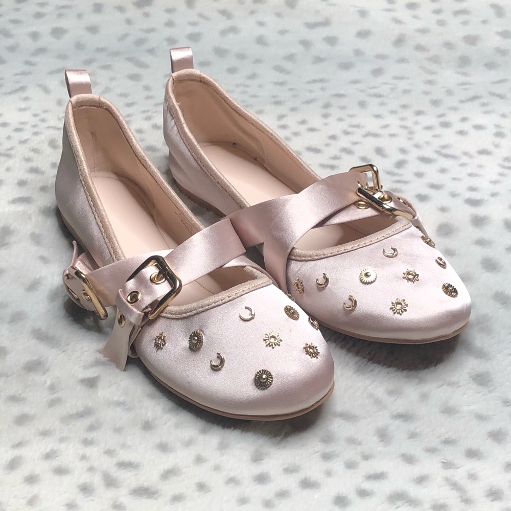 Moon & star Satin Ballet Flats